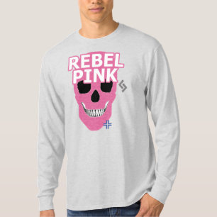 Camiseta T-Shirt B2, de folga longa, rosa-rosa, Rebelde-Mão