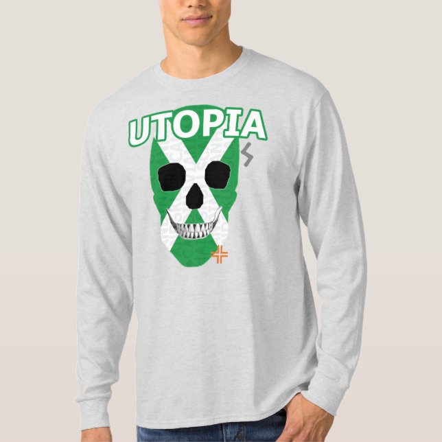 Camiseta T-Shirt B2 de Longa Distância Utopia HANDSKULL (Frente)