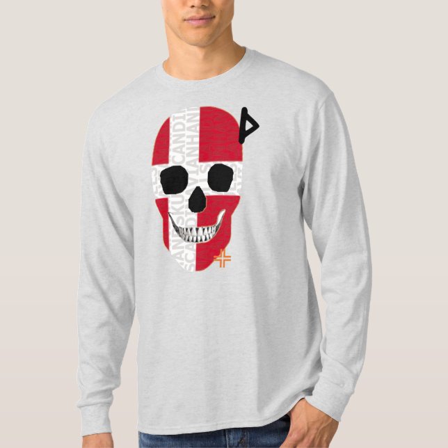Camiseta T-Shirt B2 de manga comprida da Dinamarca (Frente)