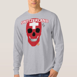 Camiseta T-Shirt B2 de Suiça longa de manga manual