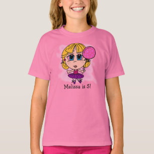 Camiseta T-shirt Ballerina de Aniversário Personalizada