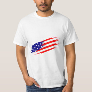 Camiseta T-Shirt Bandeira Americana com Marca Personalizada