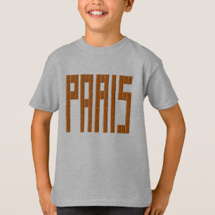 Camiseta T-shirt básico aço para crianças PARIS CHOCOLATE