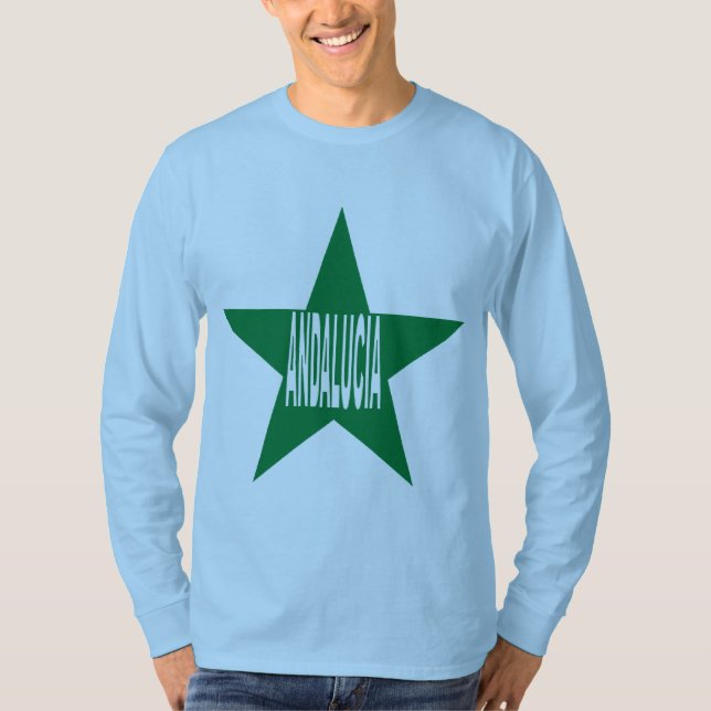 Camiseta T-shirt básico azul céu ANDALUZIA   ESTRELA (Frente)