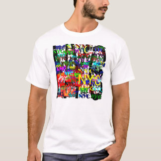 Camiseta T-shirt básico branco dos homens dos grafites de