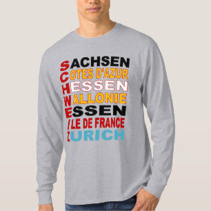 Camiseta T-shirt básico cinzento Desenho TURISMO EUROPA