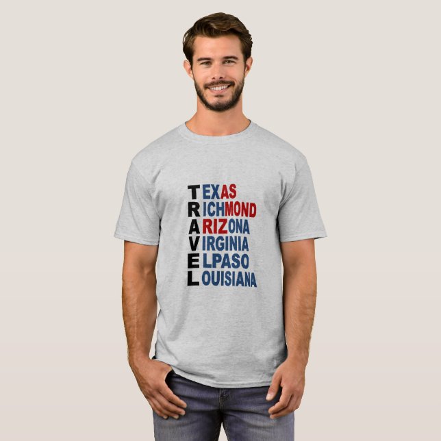 Camiseta T-shirt básico cinzento VIAGEM (Frente Completa)