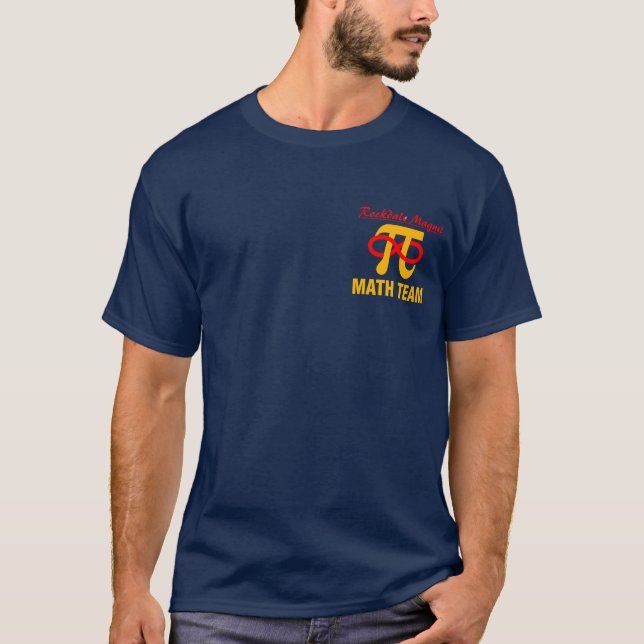 Camiseta T-shirt básico da equipe da matemática (parte (Frente)