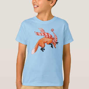 Camiseta T-Shirt Básico Das Crianças De Raposa A Jumping