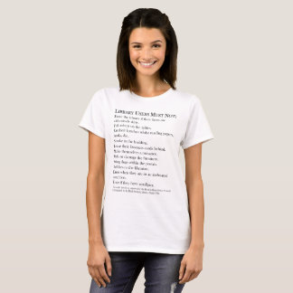 Camiseta T-shirt básico das regras de biblioteca