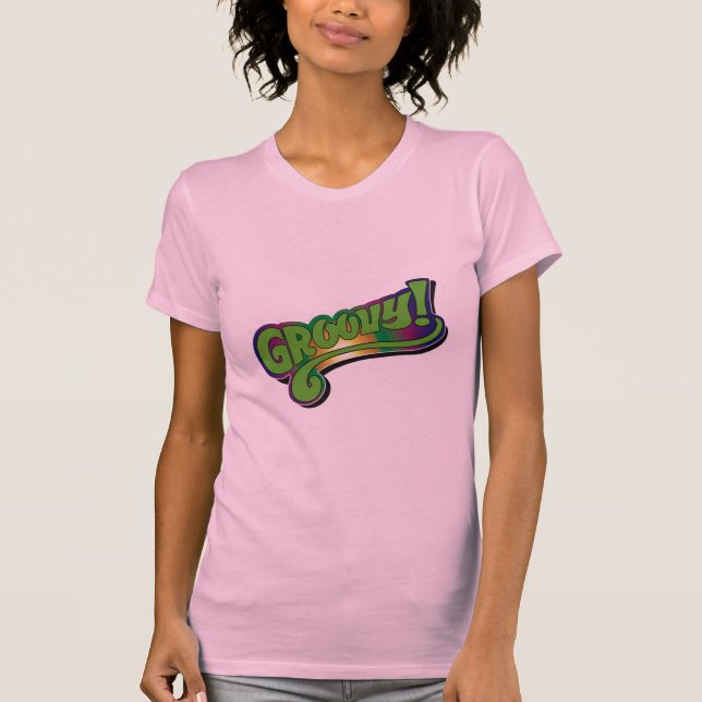 Camiseta T-shirt básico das senhoras Groovy (Frente)