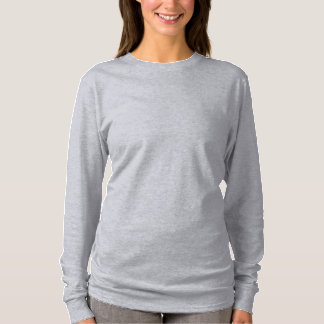 Camiseta T-Shirt Básico De Algodão De Folha Longa De Cinza