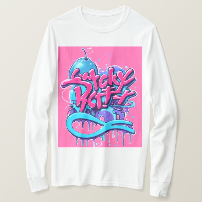 Camiseta T-Shirt Básico de Capa Longa (Frente do Design)