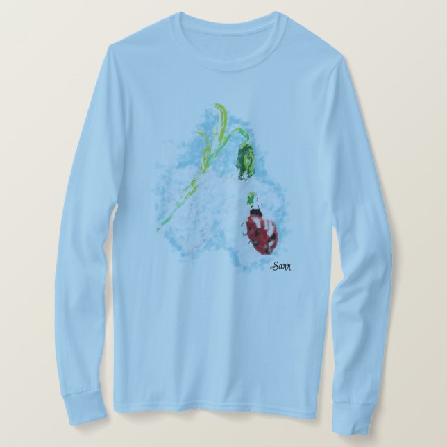 Camiseta T-Shirt Básico de Capa Longa (Frente do Design)