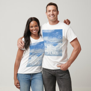 CAMISETA T-SHIRT BÁSICO DE FOTO UNISEX DAS NUVENS DO CÉU AZ