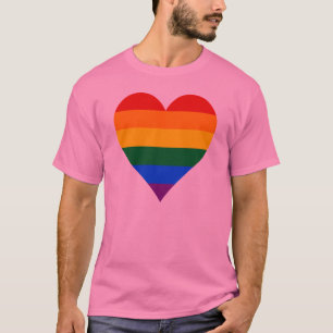 Camiseta T-shirt básico do coração do orgulho de LGBT
