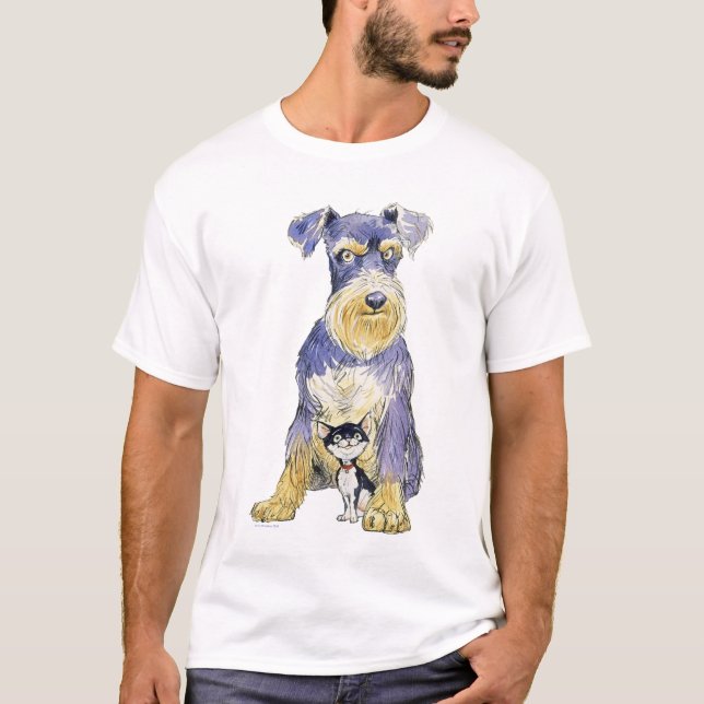 Camiseta T-shirt básico do Schnauzer (Frente)