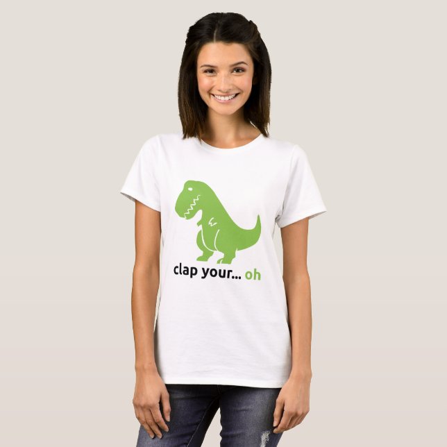 Camiseta T-shirt básico do "T-Rex" das mulheres (Frente Completa)