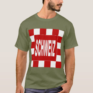 Camiseta T-shirt básico escuro verde kaki SCHWEIZ