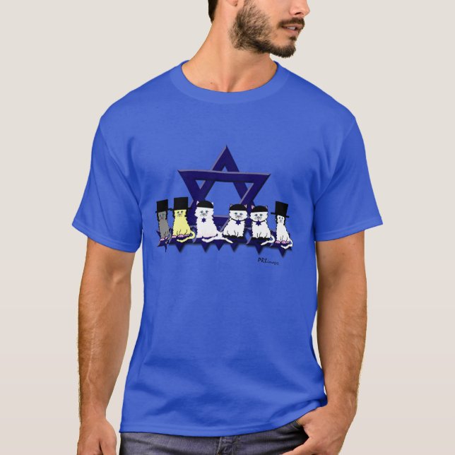 Camiseta T-shirt básico Kosher dos gatinhos em seguido (Frente)