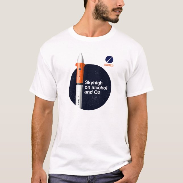 Camiseta T-shirt básico muito ao alto no álcool e no O2 (Frente)