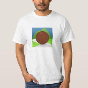 Camiseta T-shirt básico, parte dianteira e logotipos