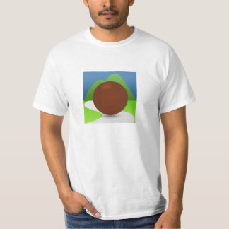 Camiseta T-shirt básico, parte dianteira e logotipos