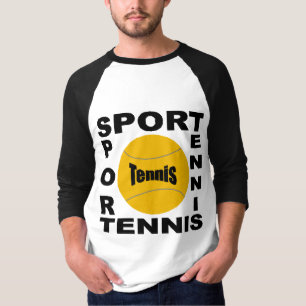 Camiseta T-shirt básico raglan branco/preto DESPORTO TÉNIS