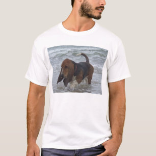 Camiseta T-shirt Basset Hound no mar