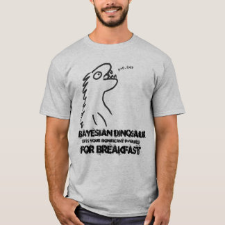 Camiseta T-shirt Bayesian do dinossauro para estatísticos