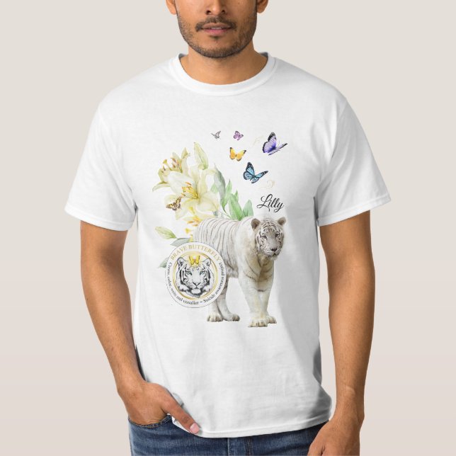 Camiseta T-Shirt Be the Change White Tiger (Frente)