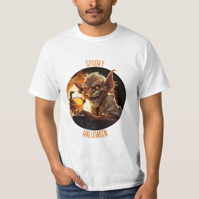 Camiseta T-Shirt Bêbado de Goblin Halloween (Frente)