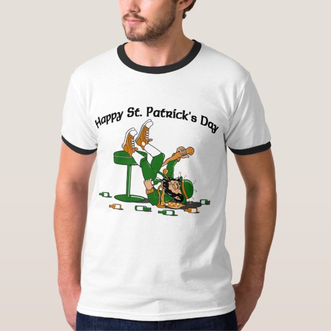 Camiseta T-shirt bêbedo do Leprechaun (Frente)