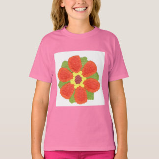 Camiseta T-Shirt Bela Jersey, Das Raparigas De Flores Dotty