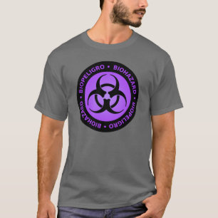 Camiseta T-shirt bilíngüe roxo & preto do símbolo do