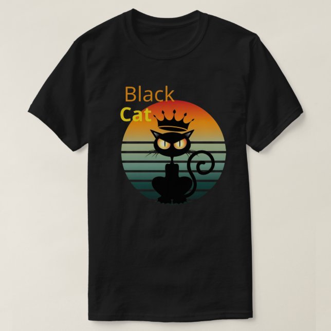 Camiseta T-shirt Black cat 2024 (Frente do Design)