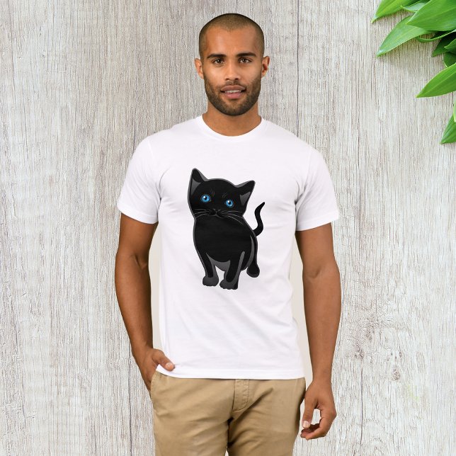 Camiseta T-Shirt Black Cat Mens (Criador carregado)