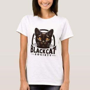 Camiseta T-Shirt Black Cat Society