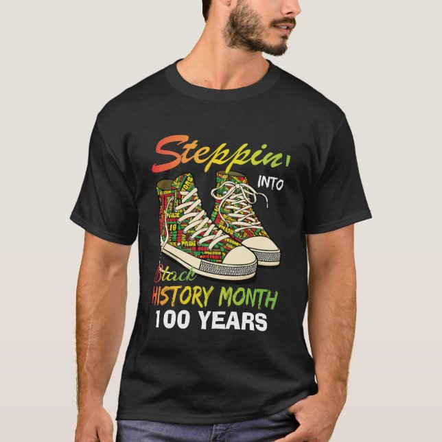 Camiseta T-Shirt-Black History Month 100 Years (Frente)