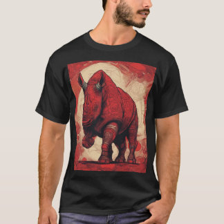 Camiseta T-shirt, Black, Red Rhino