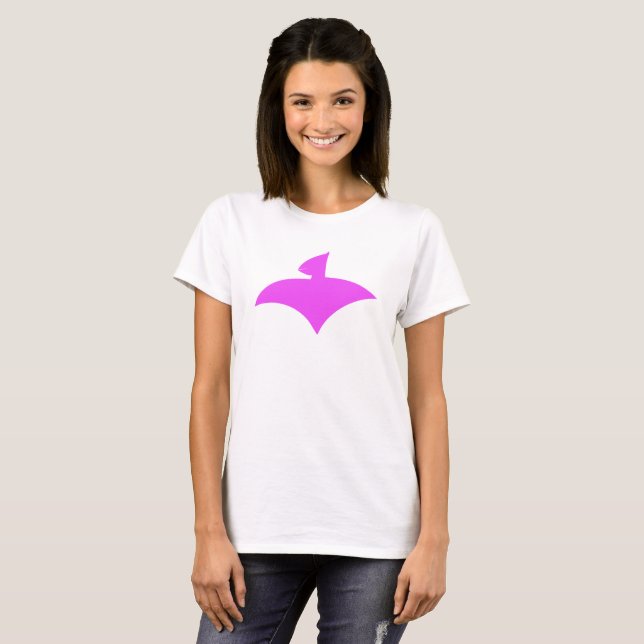 Camiseta T-Shirt Blanc Pour Femmes (AirFly Logo Pink) (Frente Completa)