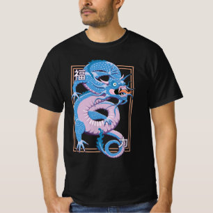 Camiseta T-Shirt Blue Chinese Dragon