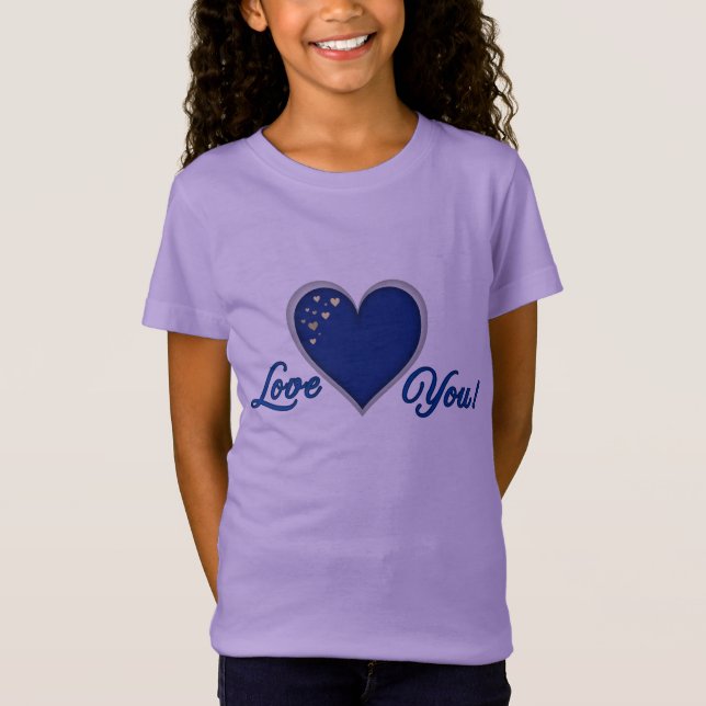 Camiseta T-Shirt Blue Heart Girls' (Frente)