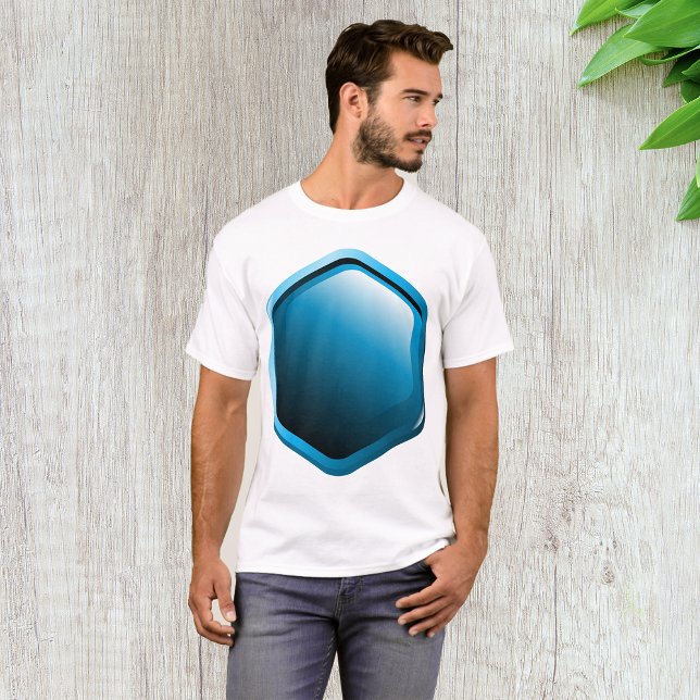Camiseta T-Shirt Blue Hexagon Mens (Criador carregado)