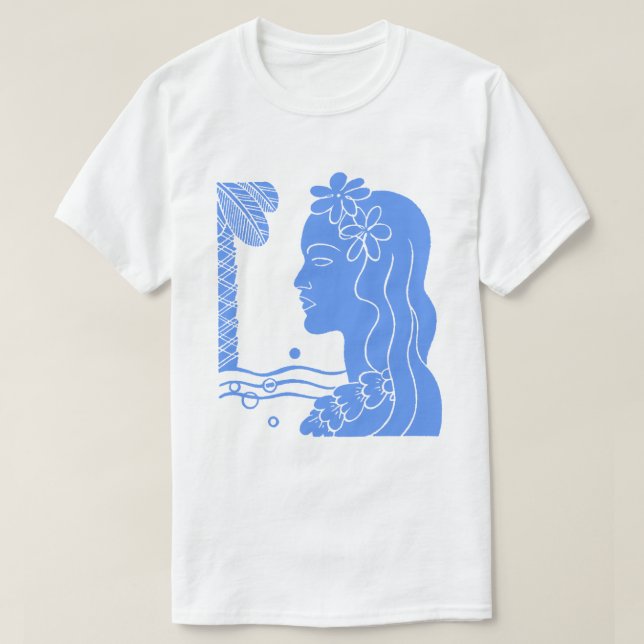 Camiseta T-Shirt Blue Hula Girl (Frente do Design)