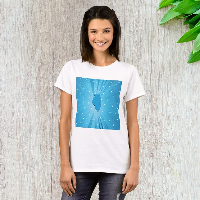 Camiseta T-shirt Blue Illinois Womens (Criador carregado)