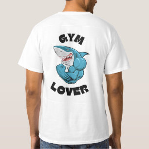 Camiseta T-Shirt Blue Illustrated Shark Gym Lover