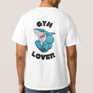 Camiseta T-Shirt Blue Illustrated Shark Gym Lover