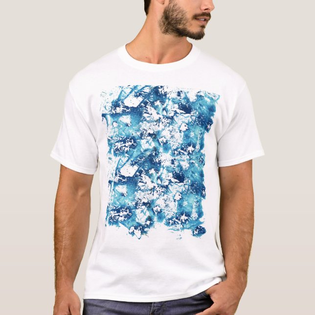 Camiseta T-shirt Blue Paint Splatter (Frente)