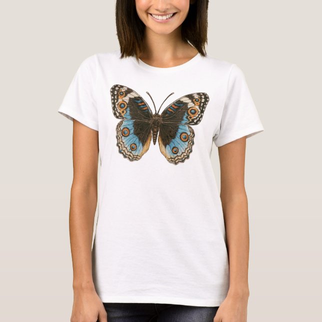 Camiseta T-Shirt Blue Pansy Butterfly (Frente)